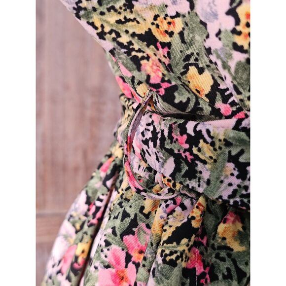 Zara Basic Midi Floral 3/4 Sleeve Wrap Dress Large - Picture 9 of 14